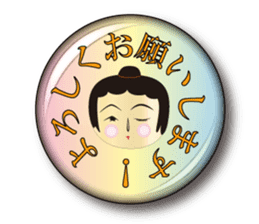 Japanese KOKESHI doll x Budge sticker sticker #9008184