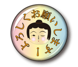 Japanese KOKESHI doll x Budge sticker sticker #9008184
