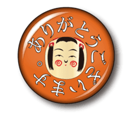 Japanese KOKESHI doll x Budge sticker sticker #9008185