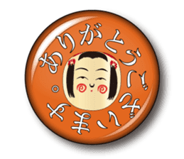 Japanese KOKESHI doll x Budge sticker sticker #9008185