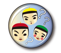 Japanese KOKESHI doll x Budge sticker sticker #9008198