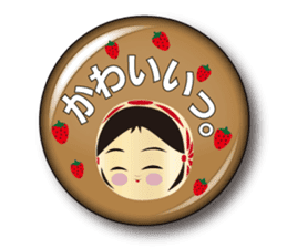 Japanese KOKESHI doll x Budge sticker sticker #9008205