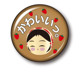 Japanese KOKESHI doll x Budge sticker sticker #9008205