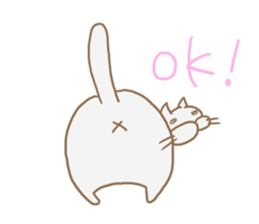 White fatty cat sticker #9009339