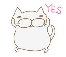 White fatty cat sticker #9009340