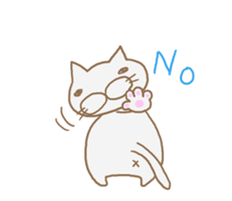 White fatty cat sticker #9009341