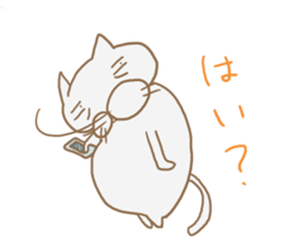 White fatty cat sticker #9009343