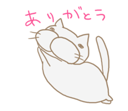 White fatty cat sticker #9009346