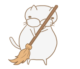 White fatty cat sticker #9009348