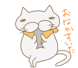 White fatty cat sticker #9009351
