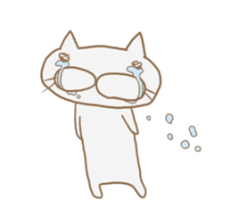 White fatty cat sticker #9009353