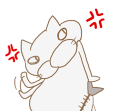 White fatty cat sticker #9009363