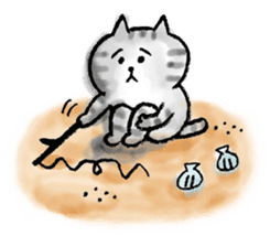 SEKANEKO x Lazy Nyansuke collaboration sticker #9010746