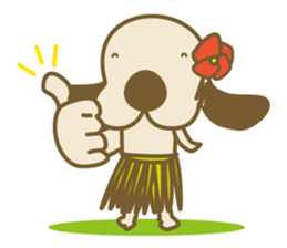 The dog doing the hula 3 sticker #9011354