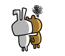 premium rabbit & bear sticker #9011487