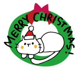 New Year's stickers of the white cat sticker #9012336