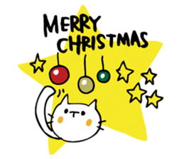 New Year's stickers of the white cat sticker #9012338