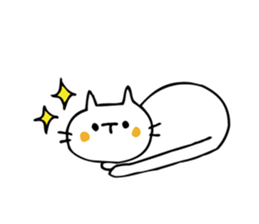 New Year's stickers of the white cat sticker #9012341