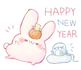 Pink Rabbit and Blue Penguin sticker #9018319