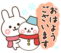 kind message rabbit (winter) sticker #9020793