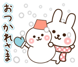 kind message rabbit (winter) sticker #9020800