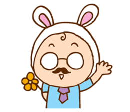 Home Sweet Home - Lovely dad & mom bunny sticker #9023920