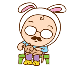 Home Sweet Home - Lovely dad & mom bunny sticker #9023926