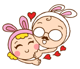 Home Sweet Home - Lovely dad & mom bunny sticker #9023936