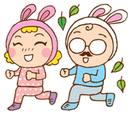 Home Sweet Home - Lovely dad & mom bunny sticker #9023939