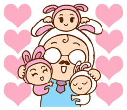 Home Sweet Home - Lovely dad & mom bunny sticker #9023953