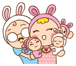 Home Sweet Home - Lovely dad & mom bunny sticker #9023955