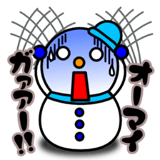 Over notes of colorful snowman sticker #9024848