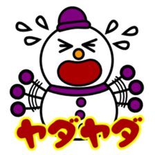 Over notes of colorful snowman sticker #9024853
