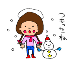 The girl who enjoys winter sticker #9026520
