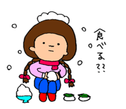 The girl who enjoys winter sticker #9026521