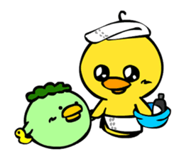 Baby chicks yonmo and ma-kun of kappa sticker #9029879
