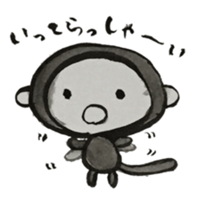 Monkey ink painting 2 sticker #9030691