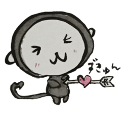 Monkey ink painting 2 sticker #9030699