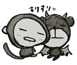 Monkey ink painting 2 sticker #9030700