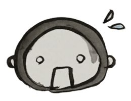 Monkey ink painting 2 sticker #9030706