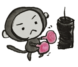 Monkey ink painting 2 sticker #9030708