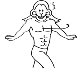 muscle builder of monkey sticker #9032958