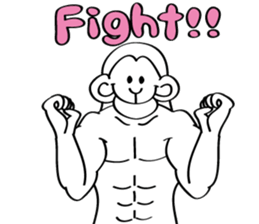 muscle builder of monkey sticker #9032964