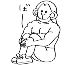 muscle builder of monkey sticker #9032966