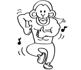 muscle builder of monkey sticker #9032969