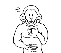 muscle builder of monkey sticker #9032990