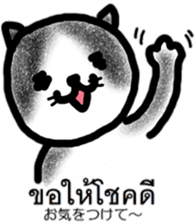 Cute cat Thai and Japanese sticker #9034394