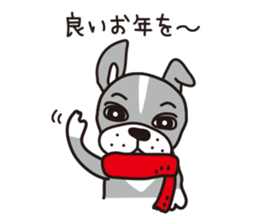 Winter  of dog Baron of my home sticker #9035927