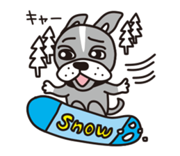 Winter  of dog Baron of my home sticker #9035955