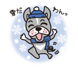 Winter  of dog Baron of my home sticker #9035956